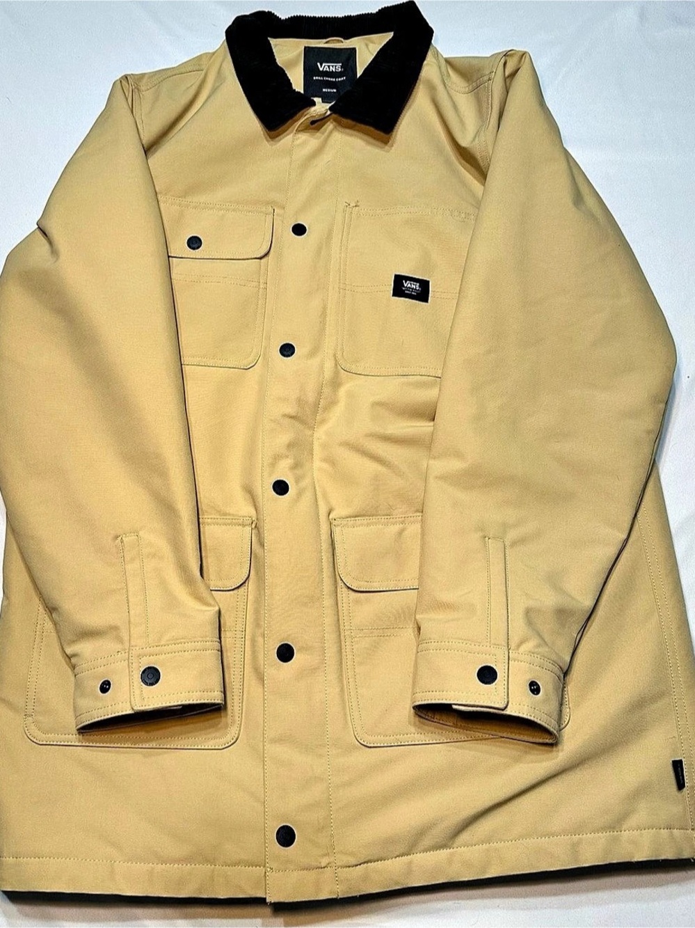 Vans MTE-1 Drill Chore Coat Long Jacket Mens Medium Tan VN0A5FP9BLK